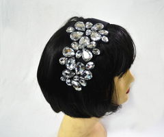 包郵熱賣新款水鉆頭箍 韓版高檔水晶玻璃寬邊發箍，引領歐美手工發飾風尚